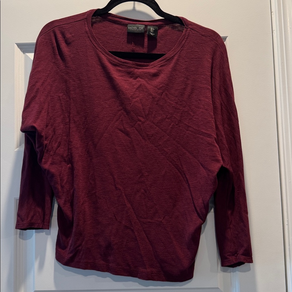 Rachel Zoe Deep Red 3/4 Sleeve Top